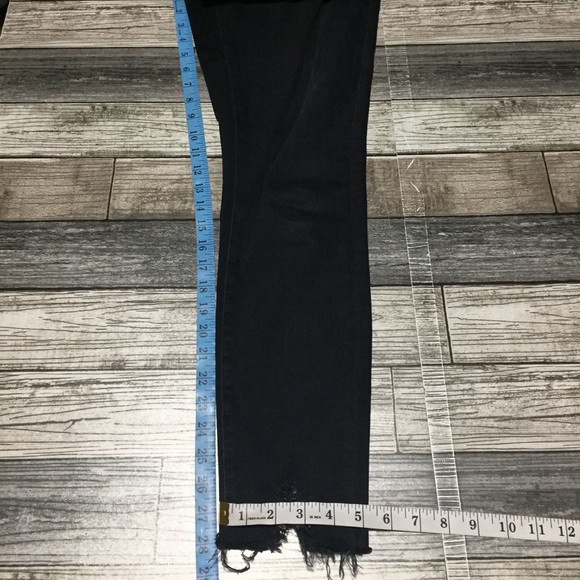 Agolde Sophie Jeans Women’s 28 Black Gray (Inseam 28) Raw Hem High Rise Stretch - Picture 2 of 10